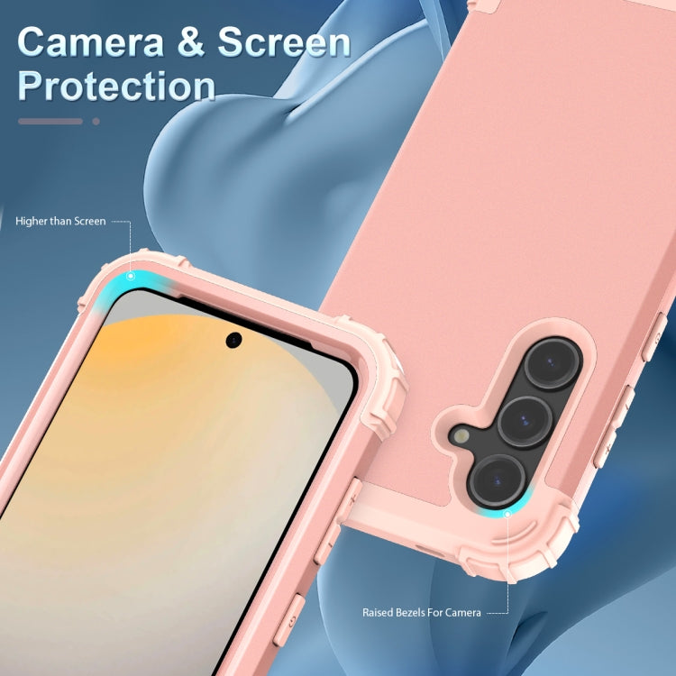 For Samsung Galaxy S24 FE 5G 3 in 1 Silicone Hybrid PC Shockproof Phone Case