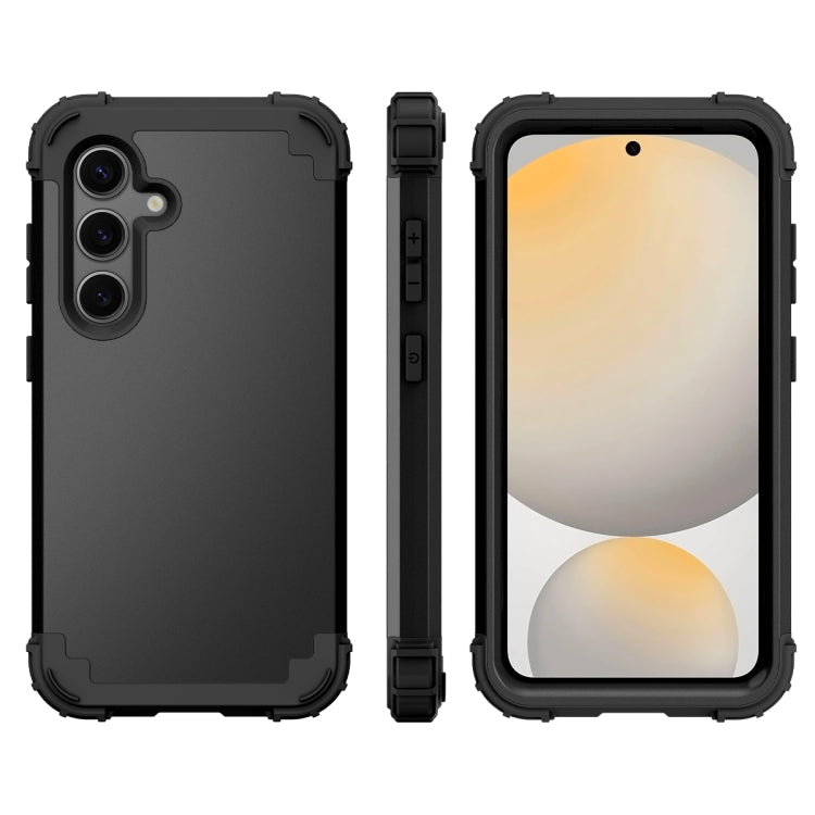For Samsung Galaxy S24 FE 5G 3 in 1 Silicone Hybrid PC Shockproof Phone Case