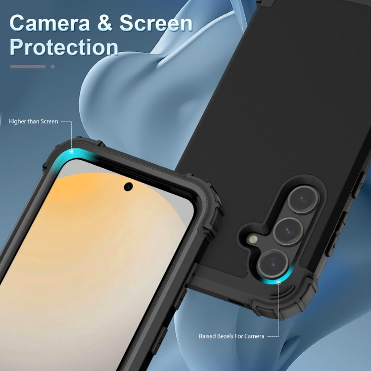 For Samsung Galaxy S24 FE 5G 3 in 1 Silicone Hybrid PC Shockproof Phone Case