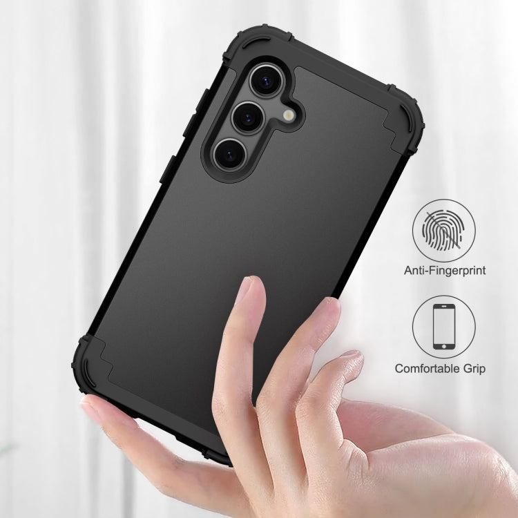 For Samsung Galaxy S24 FE 5G 3 in 1 Silicone Hybrid PC Shockproof Phone Case