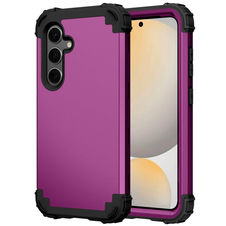 For Samsung Galaxy S24 FE 5G 3 in 1 Silicone Hybrid PC Shockproof Phone Case