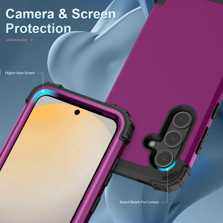 For Samsung Galaxy S24 FE 5G 3 in 1 Silicone Hybrid PC Shockproof Phone Case