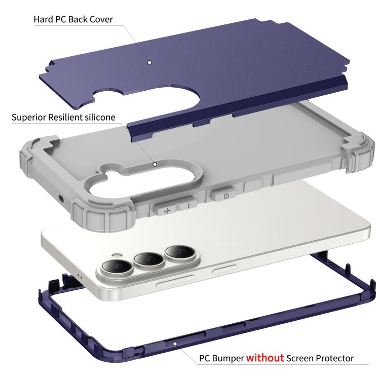 For Samsung Galaxy S26+ 5G 3 in 1 Silicone Hybrid PC Shockproof Phone Case