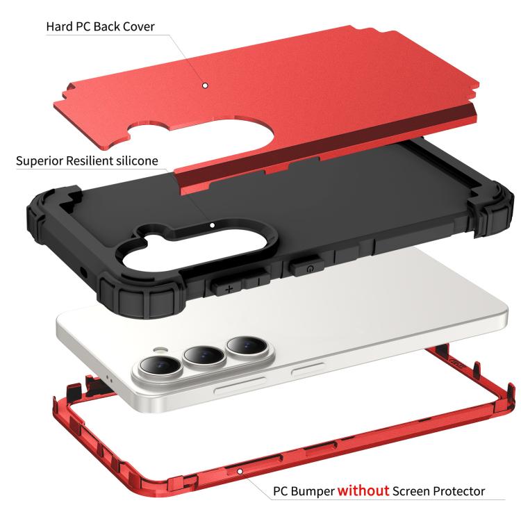 For Samsung Galaxy S26+ 5G 3 in 1 Silicone Hybrid PC Shockproof Phone Case