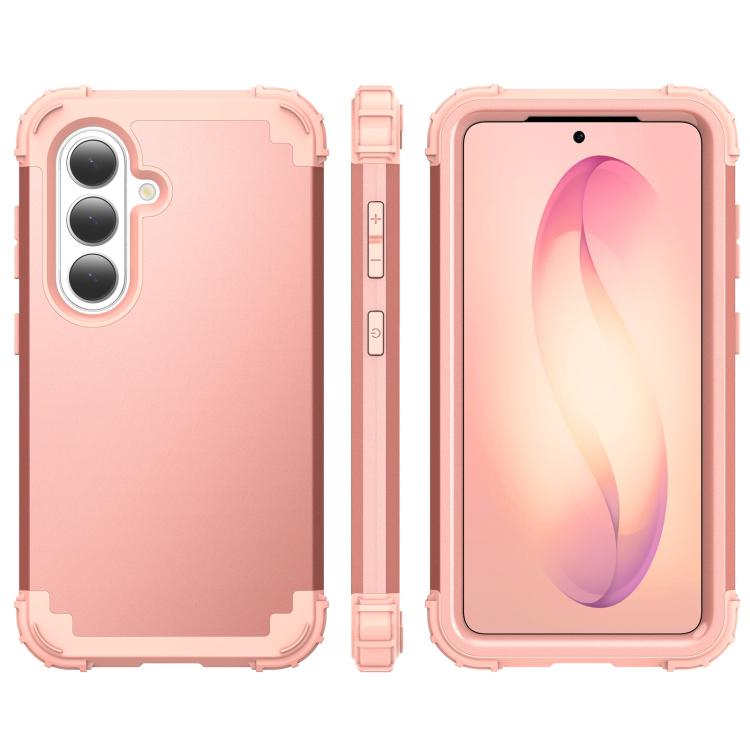 For Samsung Galaxy S26+ 5G 3 in 1 Silicone Hybrid PC Shockproof Phone Case