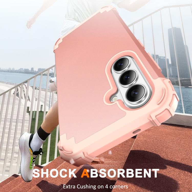 For Samsung Galaxy S26+ 5G 3 in 1 Silicone Hybrid PC Shockproof Phone Case