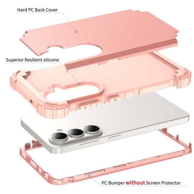 For Samsung Galaxy S26+ 5G 3 in 1 Silicone Hybrid PC Shockproof Phone Case