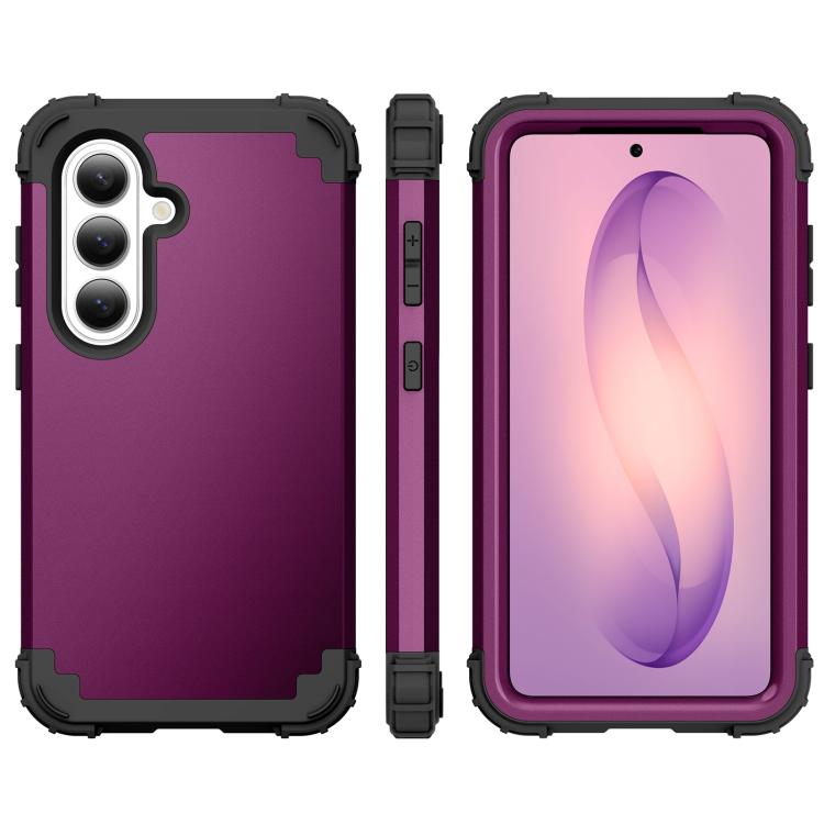 For Samsung Galaxy S26+ 5G 3 in 1 Silicone Hybrid PC Shockproof Phone Case
