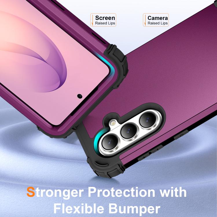 For Samsung Galaxy S26+ 5G 3 in 1 Silicone Hybrid PC Shockproof Phone Case