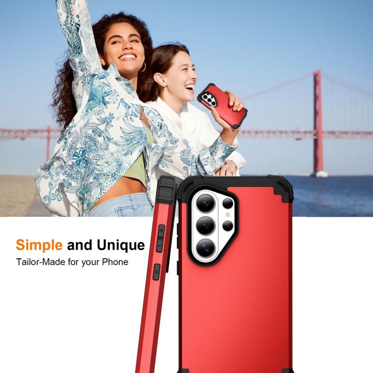 For Samsung Galaxy S26 Ultra 5G 3 in 1 Silicone Hybrid PC Shockproof Phone Case