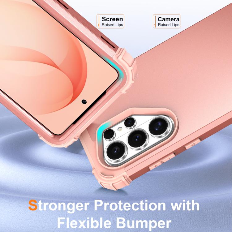 For Samsung Galaxy S26 Ultra 5G 3 in 1 Silicone Hybrid PC Shockproof Phone Case