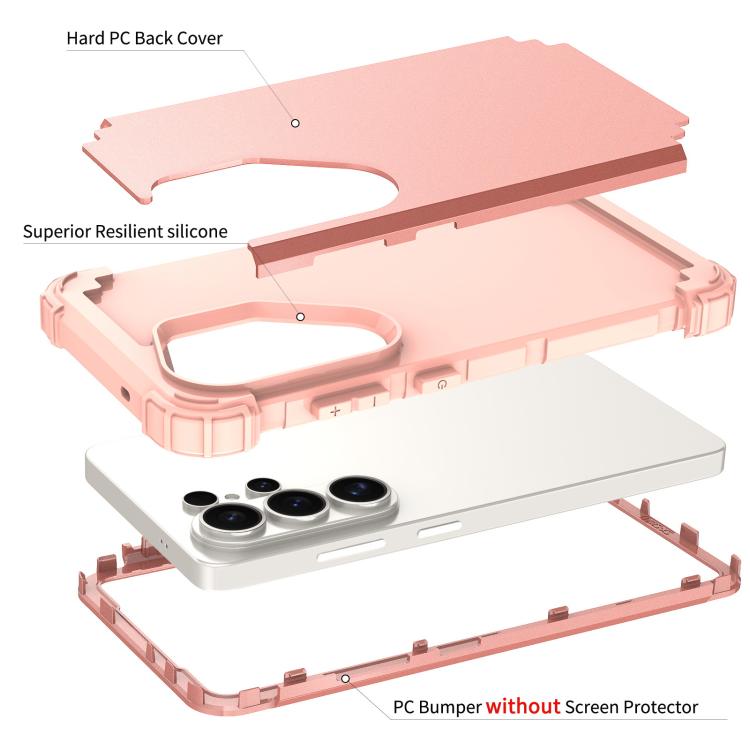For Samsung Galaxy S26 Ultra 5G 3 in 1 Silicone Hybrid PC Shockproof Phone Case