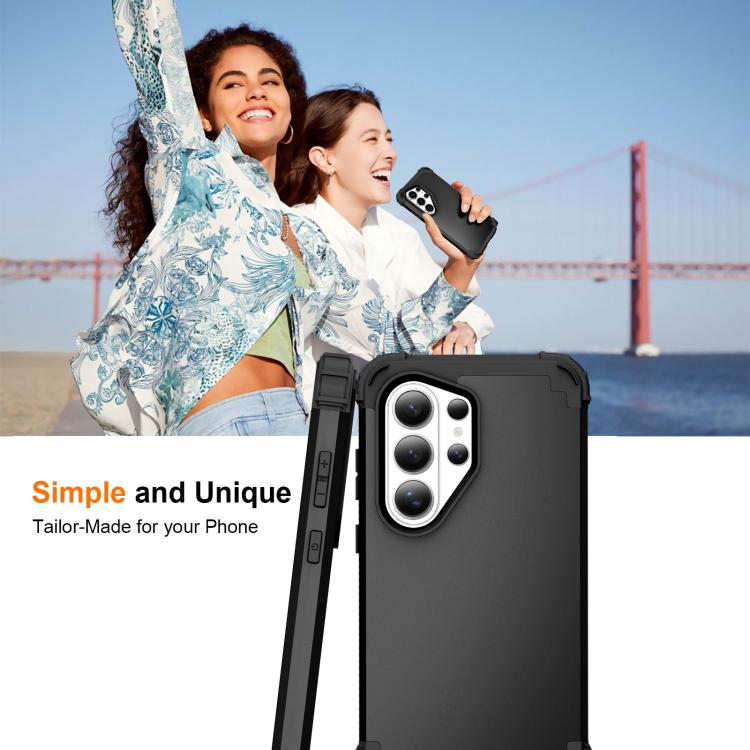 For Samsung Galaxy S26 Ultra 5G 3 in 1 Silicone Hybrid PC Shockproof Phone Case