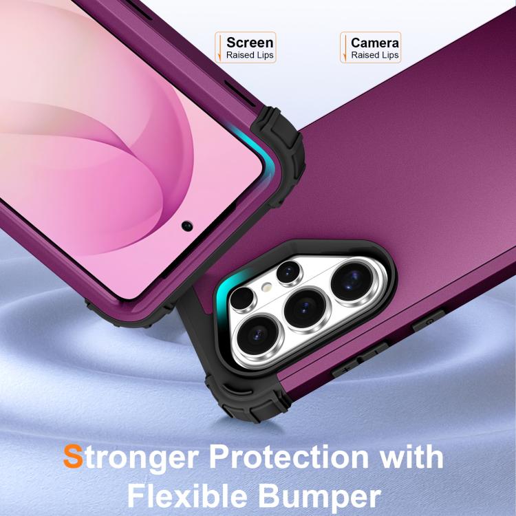 For Samsung Galaxy S26 Ultra 5G 3 in 1 Silicone Hybrid PC Shockproof Phone Case