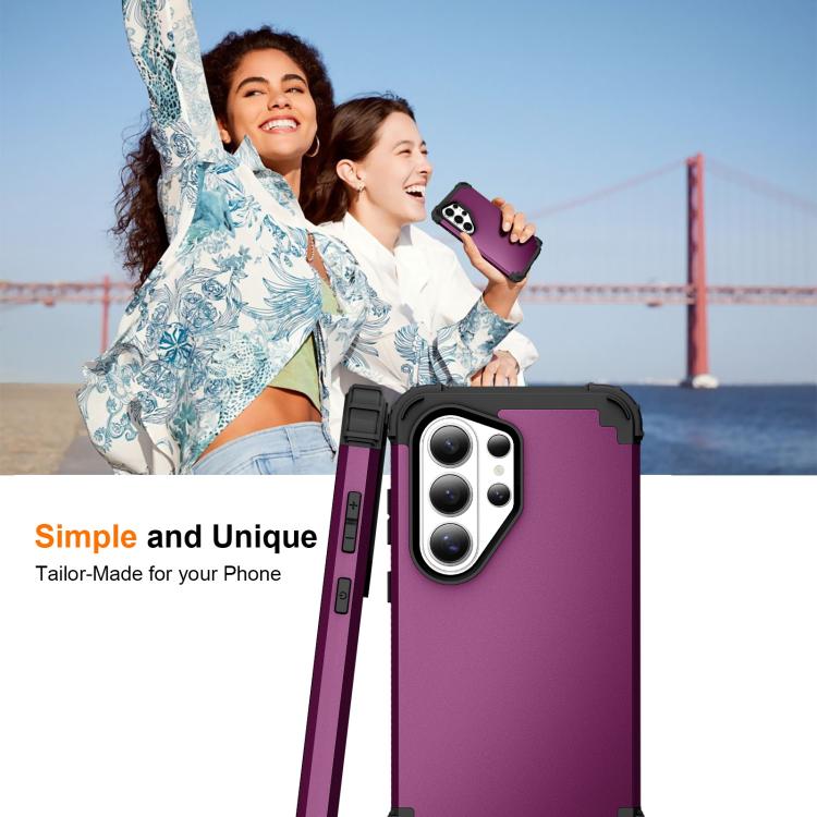 For Samsung Galaxy S26 Ultra 5G 3 in 1 Silicone Hybrid PC Shockproof Phone Case