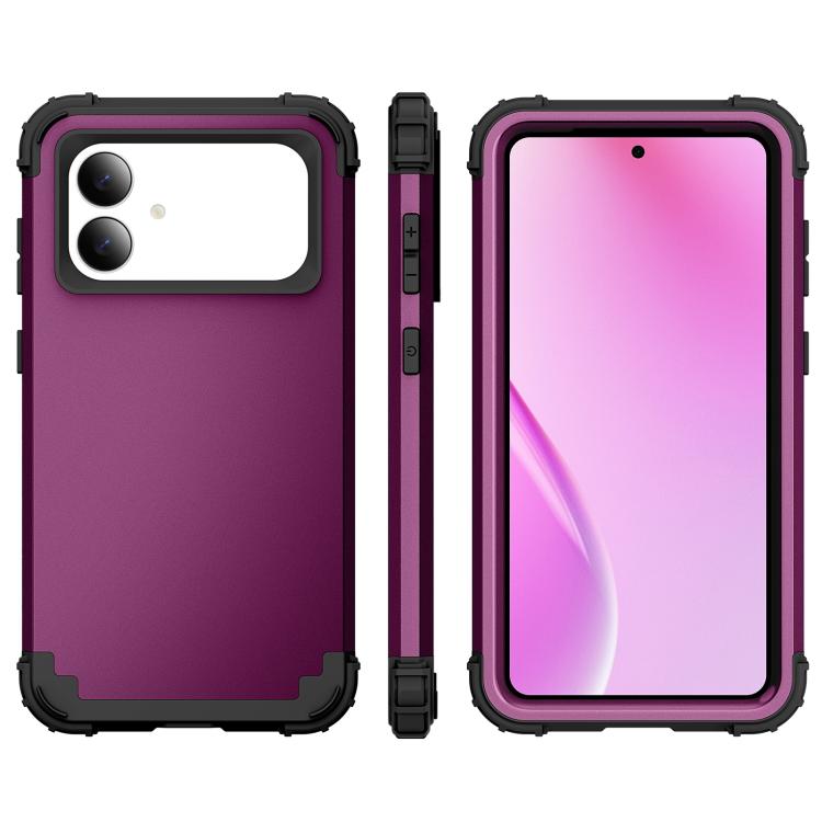 For Samsung Galaxy S26 Edge 5G 3 in 1 Silicone Hybrid PC Shockproof Phone Case