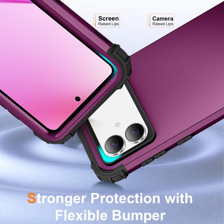 For Samsung Galaxy S26 Edge 5G 3 in 1 Silicone Hybrid PC Shockproof Phone Case