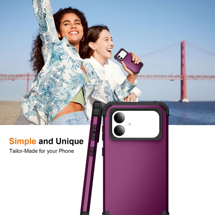 For Samsung Galaxy S26 Edge 5G 3 in 1 Silicone Hybrid PC Shockproof Phone Case
