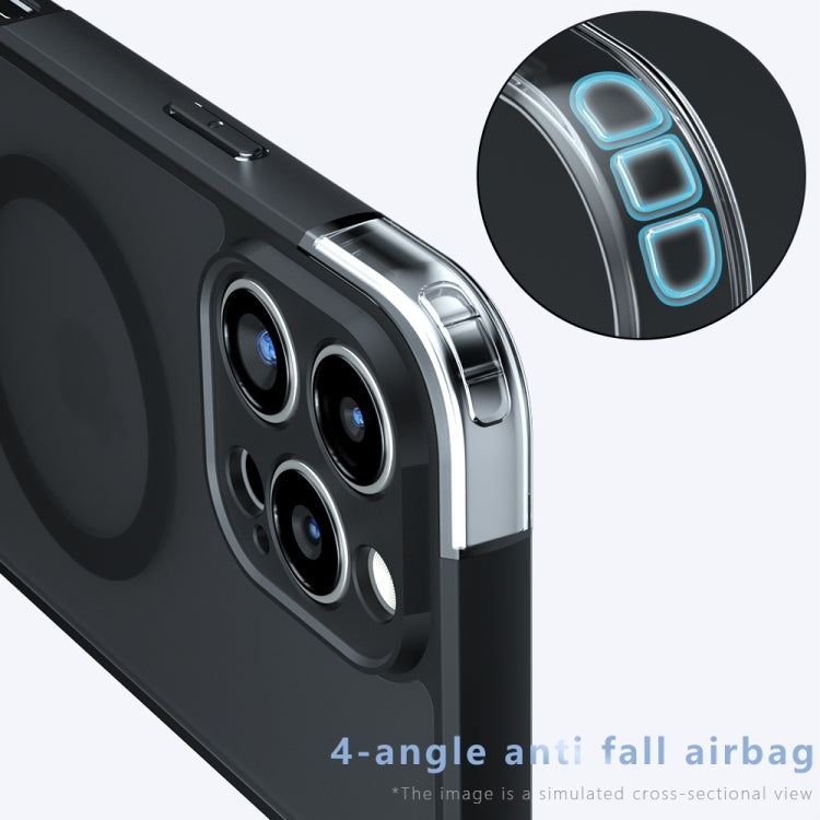For iPhone 16 Pro Armor MagSafe PC Hybrid TPU Phone Case - Frosted Black