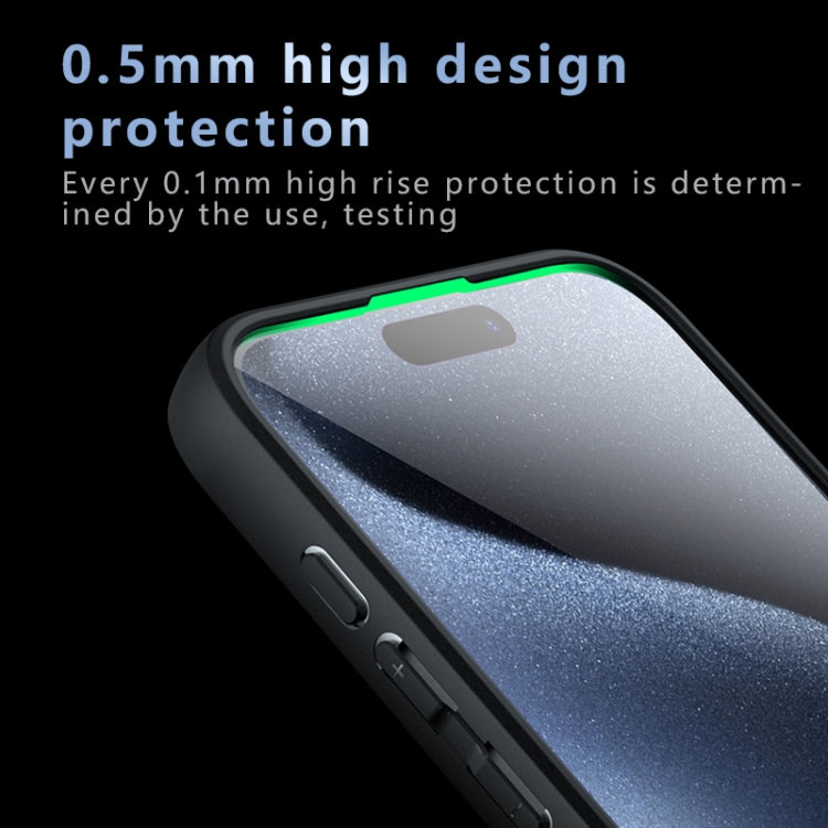 For iPhone 15 Pro Max Armor MagSafe PC Hybrid TPU Phone Case - Frosted Black