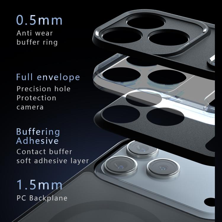 For iPhone 17 Pro Armor MagSafe PC Hybrid TPU Phone Case - Frosted Black