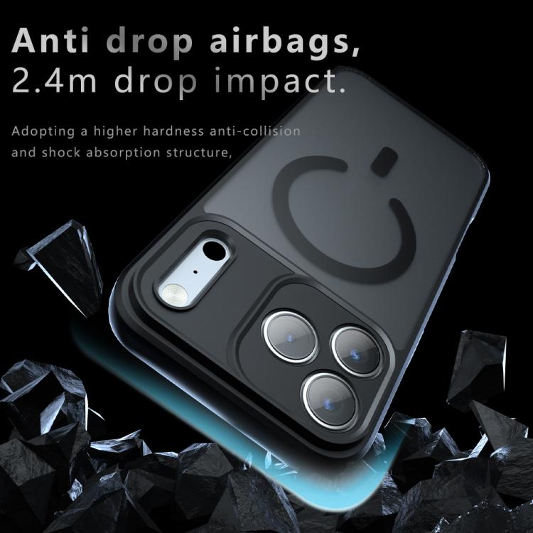 For iPhone 17 Pro Max C-type Armor MagSafe PC Hybrid TPU Phone Case - Frosted Black