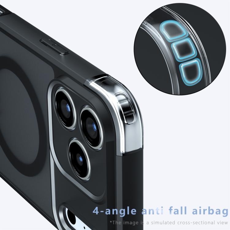 For iPhone 17 Pro C-type Armor MagSafe PC Hybrid TPU Phone Case - Frosted Black