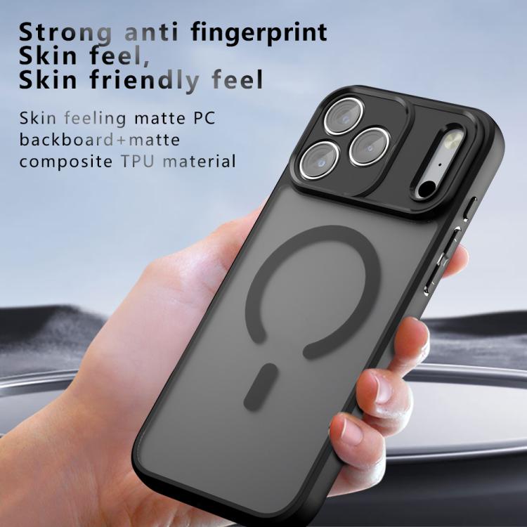 For iPhone 17 Pro C-type Armor MagSafe PC Hybrid TPU Phone Case - Frosted Black