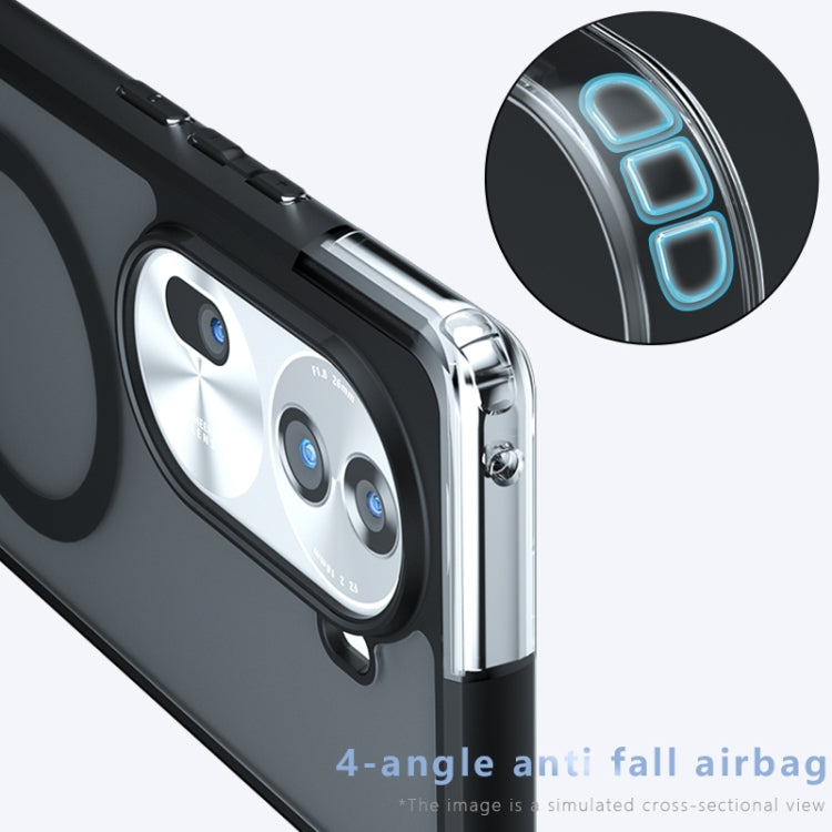 For OPPO Reno11 Pro Global Armor MagSafe PC Hybrid TPU Phone Case - Frosted Black
