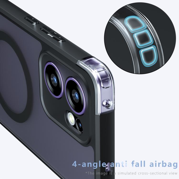 For OPPO Reno13 F 4G / 5G Armor MagSafe PC Hybrid TPU Phone Case - Frosted Black