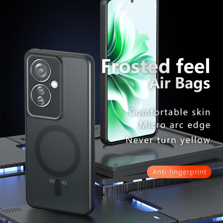 For OPPO Reno11 F Armor MagSafe PC Hybrid TPU Phone Case - Frosted Black