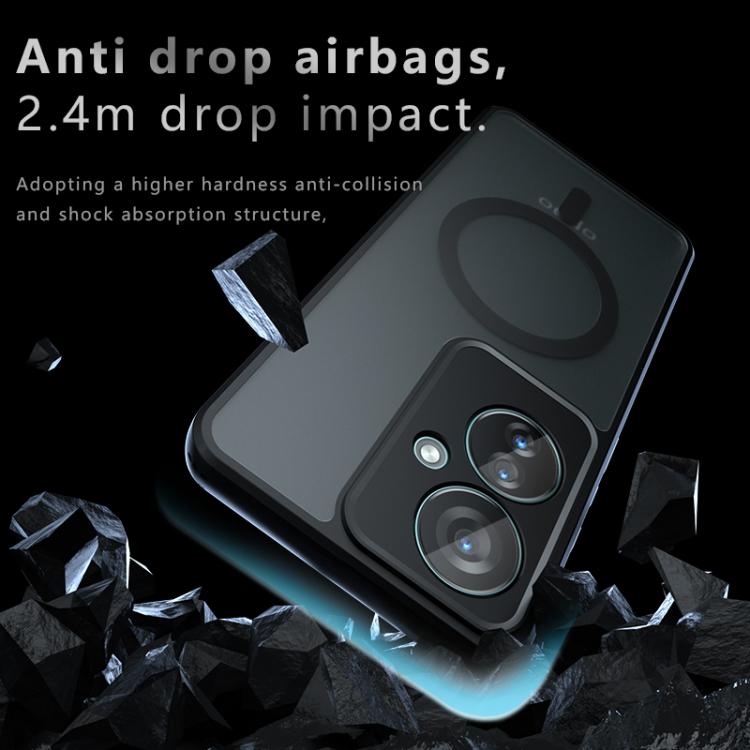 For OPPO Reno11 F Armor MagSafe PC Hybrid TPU Phone Case - Frosted Black