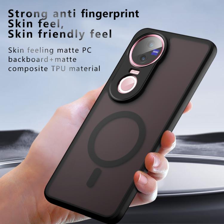 For vivo V50 Armor MagSafe PC Hybrid TPU Phone Case - Frosted Black