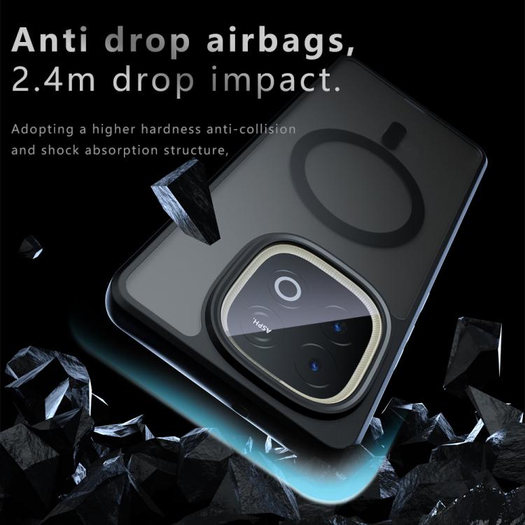 For vivo iQOO Z10 Turbo / Z10 Turbo Pro Armor MagSafe PC Hybrid TPU Phone Case - Frosted Black