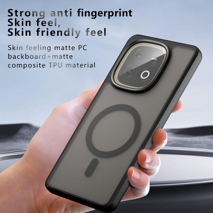 For vivo iQOO Z10 Turbo / Z10 Turbo Pro Armor MagSafe PC Hybrid TPU Phone Case - Frosted Black