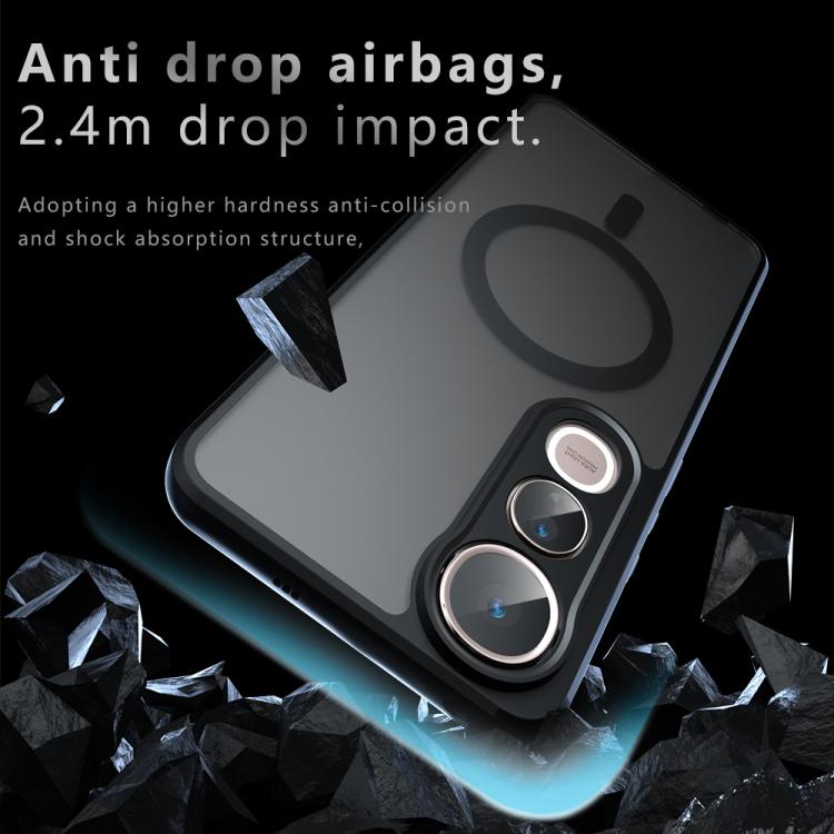 For vivo V50 Lite Armor MagSafe PC Hybrid TPU Phone Case - Frosted Black