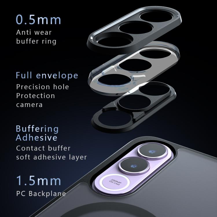 For vivo V70 FE 5G Armor MagSafe PC Hybrid TPU Phone Case - Frosted Black