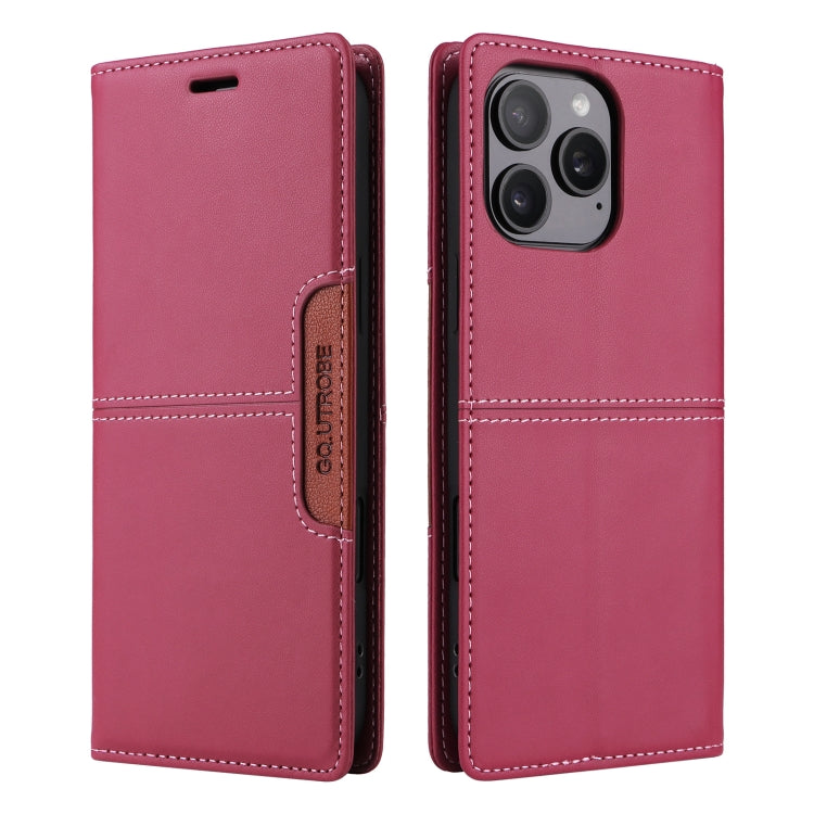 For iPhone 15 Pro GQUTROBE G01 RFID Anti-theft Leather Phone Case