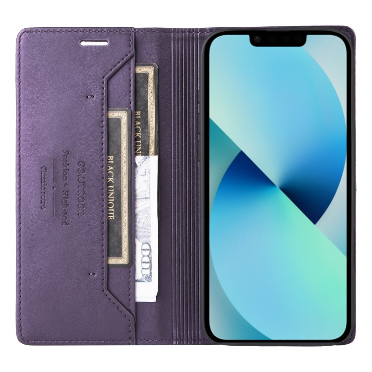 For iPhone 15 Plus / 14 Plus GQUTROBE G01 RFID Anti-theft Leather Phone Case