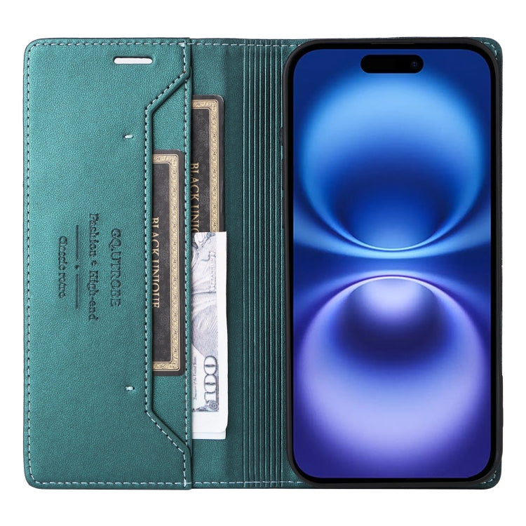For iPhone 16 GQUTROBE G01 RFID Anti-theft Leather Phone Case