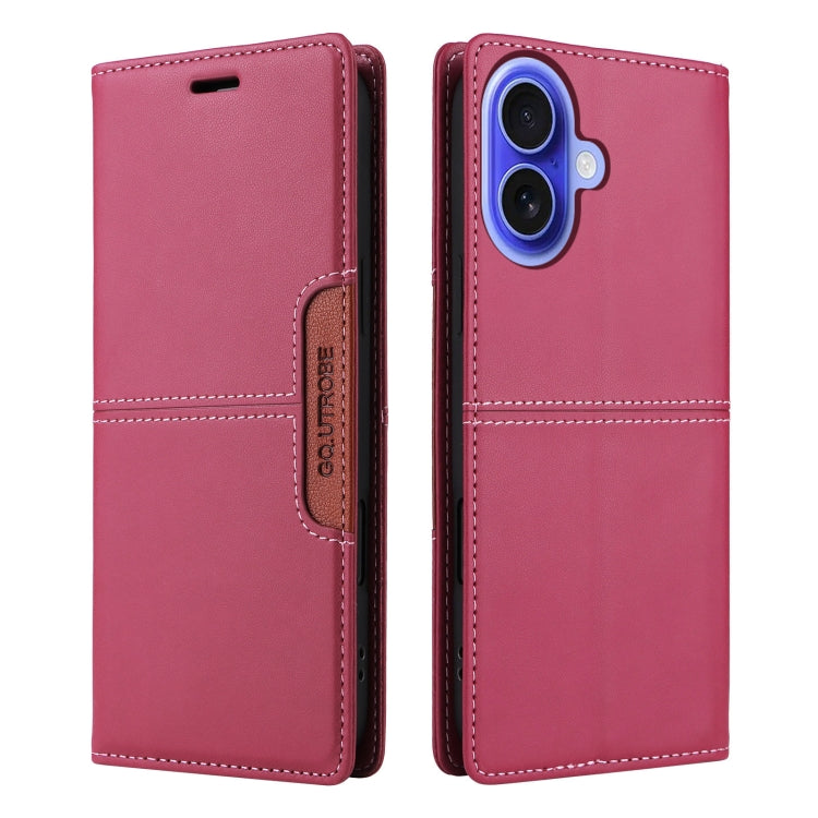 For iPhone 16 Plus GQUTROBE G01 RFID Anti-theft Leather Phone Case