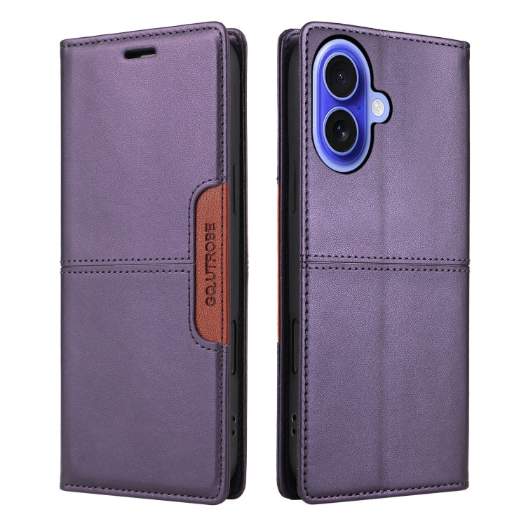 For iPhone 16 Plus GQUTROBE G01 RFID Anti-theft Leather Phone Case