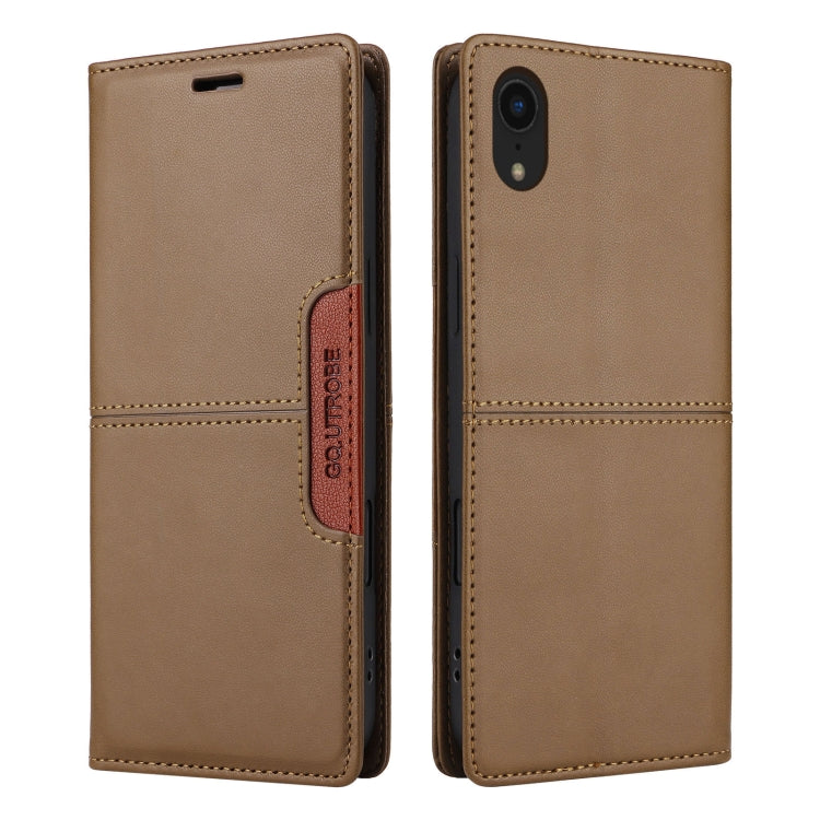 For iPhone XR GQUTROBE G01 RFID Anti-theft Leather Phone Case