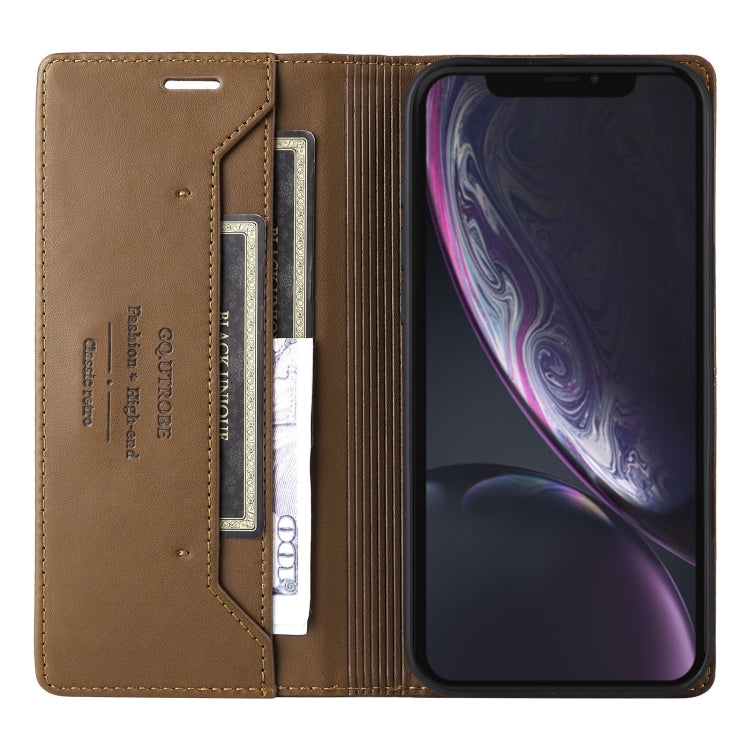 For iPhone XR GQUTROBE G01 RFID Anti-theft Leather Phone Case