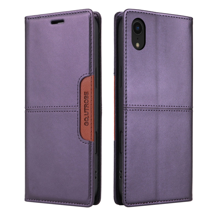 For iPhone XR GQUTROBE G01 RFID Anti-theft Leather Phone Case