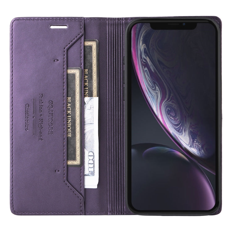For iPhone XR GQUTROBE G01 RFID Anti-theft Leather Phone Case