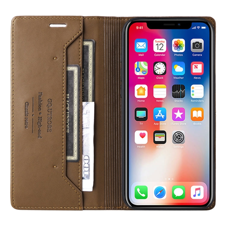 For iPhone XS Max GQUTROBE G01 RFID Anti-theft Leather Phone Case