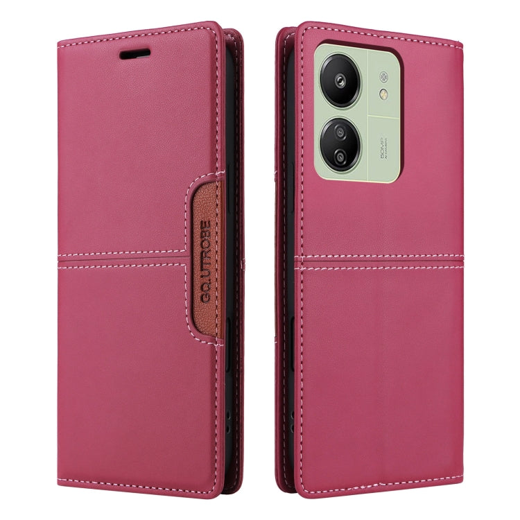 For Redmi 13C GQUTROBE G01 RFID Anti-theft Leather Phone Case