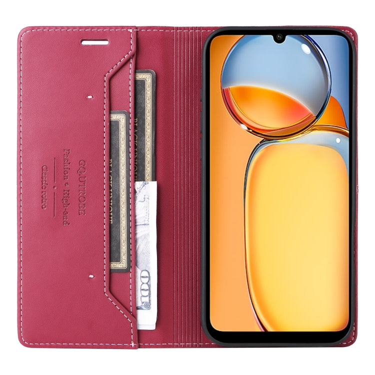 For Redmi 13C GQUTROBE G01 RFID Anti-theft Leather Phone Case