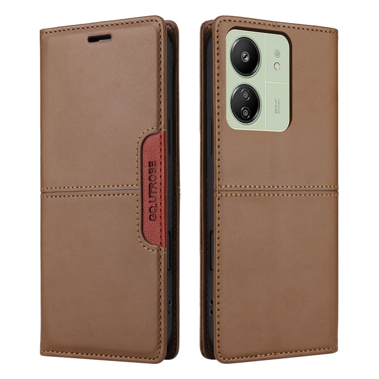 For Redmi 13C GQUTROBE G01 RFID Anti-theft Leather Phone Case